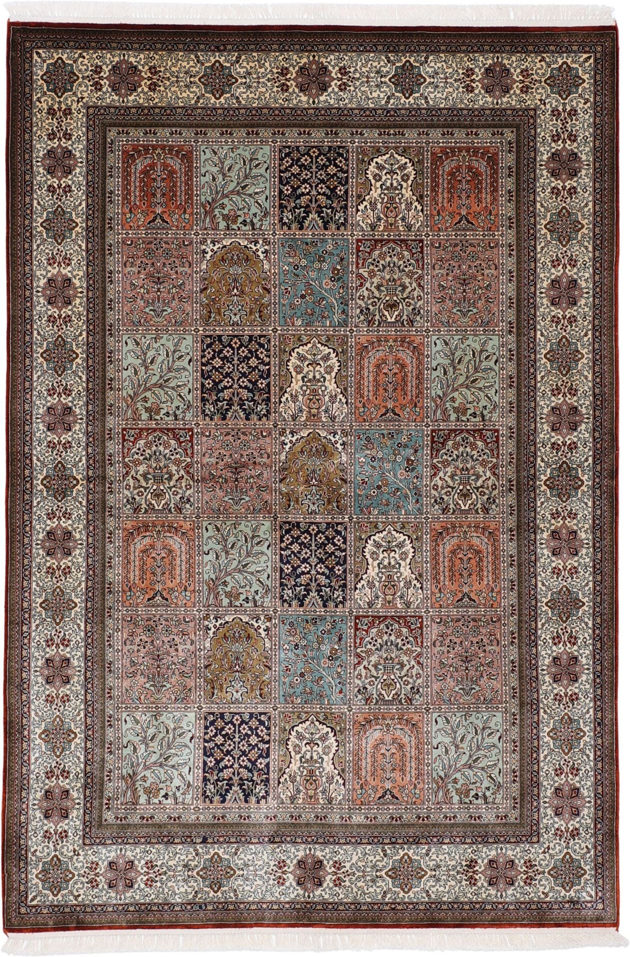 Orientteppich Kashmir 168 x 245 cm Seide handgeknüpft