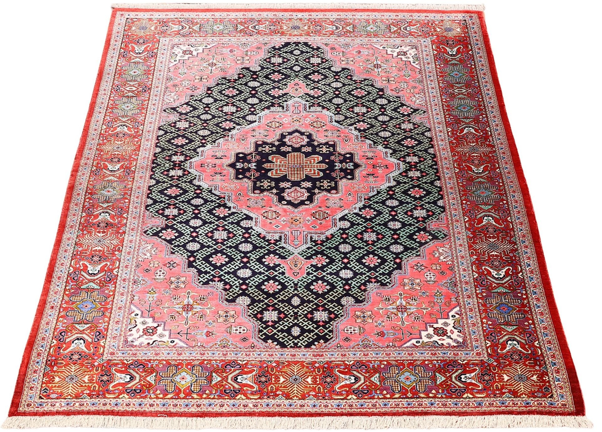 Perserteppich Ghom 105 x 152 cm Seide handgeknüpft