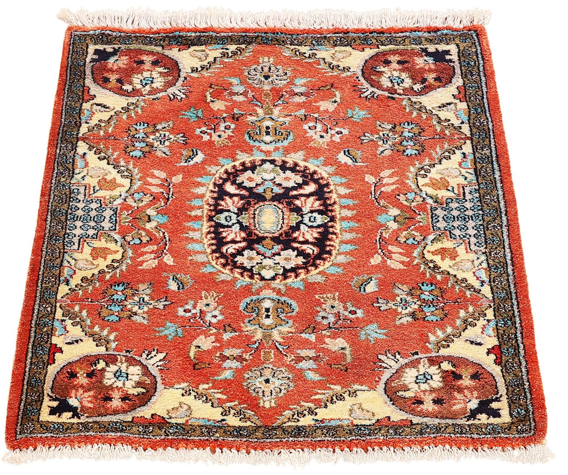 Perserteppich Ghom 58 x 75 cm Seide handgeknüpft exklusiv