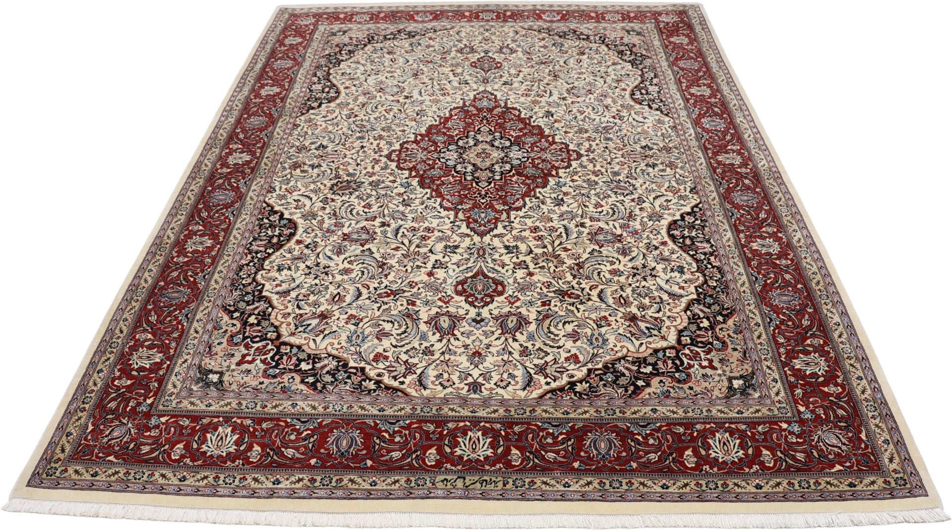 Perserteppich Isfahan 175 x 245 cm Schurwolle Seide handgeknüpft