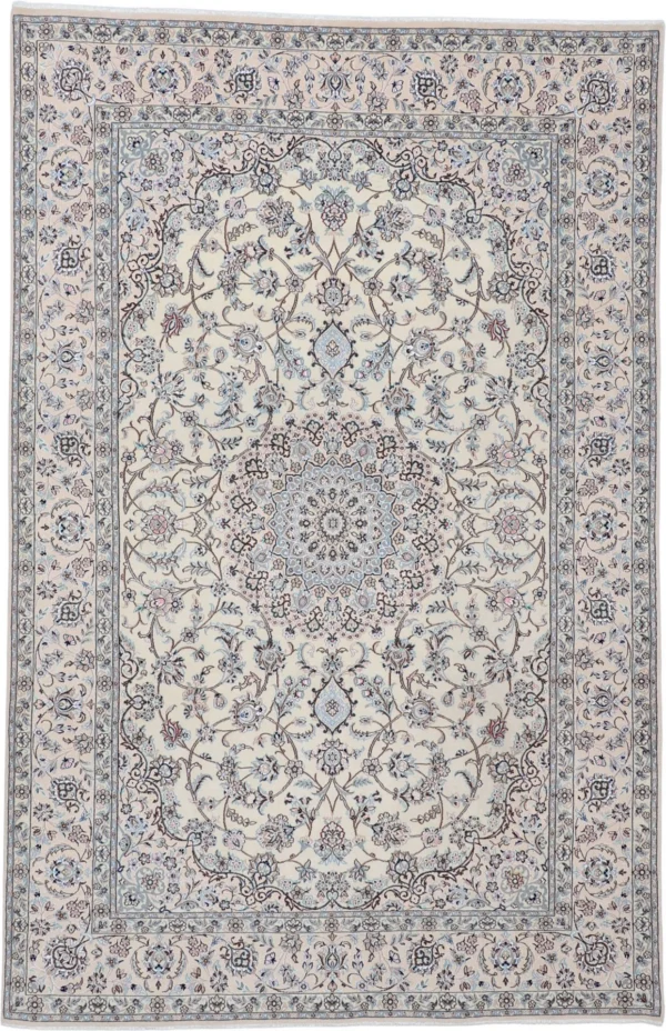 Perserteppich Nain 202 x 308 cm Schurwolle und Seide handgeknüpft