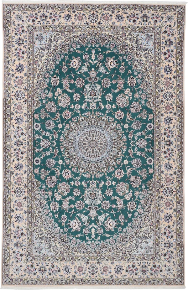 Perserteppich Nain 203 x 313 cm Schurwolle und Seide handgeknüpft