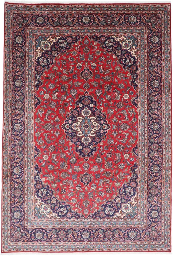 Perserteppich Kashan 245 x 363 cm Schurwolle handgeknüpft