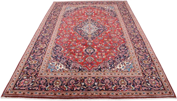 Perserteppich Kashan 198 x 304 cm Schurwolle handgeknüpft