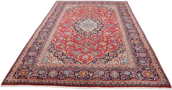 Perserteppich Kashan 202 x 304 cm Schurwolle handgeknüpft