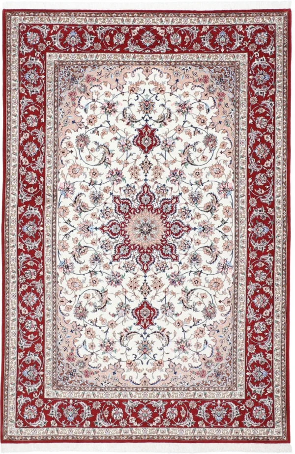 Perserteppich Isfahan 157 x 230 cm Schurwolle Seide handgeknüpft