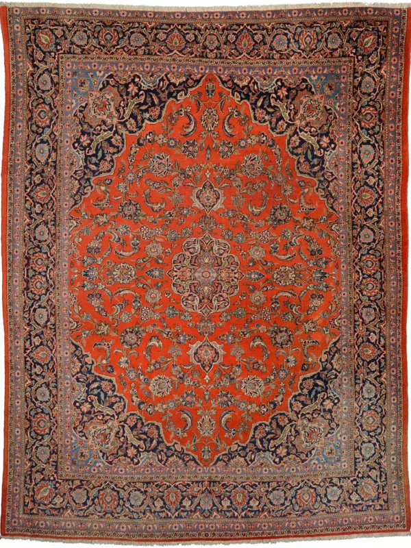 Perserteppich Kashan 270 x 350 cm Schurwolle handgeknüpft
