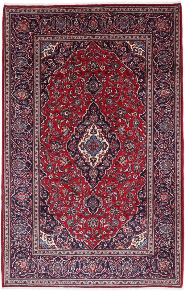 Perserteppich Kashan 195 x 304 cm Schurwolle handgeknüpft