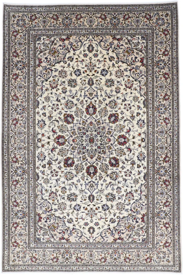 Perserteppich Kashan 198 x 297 cm Schurwolle handgeknüpft