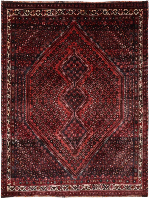 Perserteppich Shiraz 210 x 276 cm Schurwolle handgeknüpft