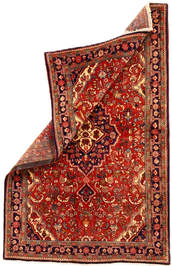 Perserteppich Malayer 208 x 133 cm Wolle handgeknüpft Rot-Orange