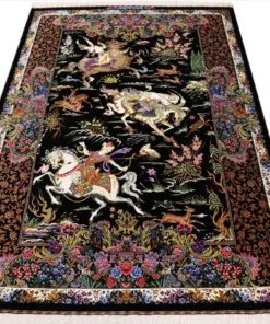 Qom Persian Rug 200 × 137 cm, silk, hand-knotted