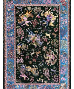 Qom Persian Rug 204 × 136 cm, silk, hand-knotted