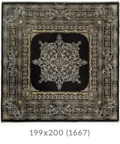 Qom Persian Rug 200 × 199 cm, silk, hand-knotted