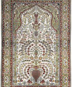 Qom Oriental Rug 183 × 121 cm, silk, hand-knotted