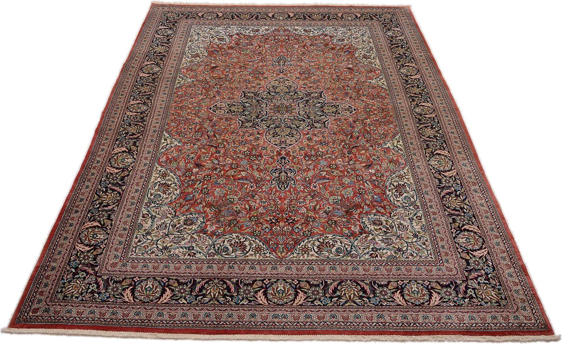 Qom Oriental Rug 302 × 202 cm, silk, hand-knotted — view 2