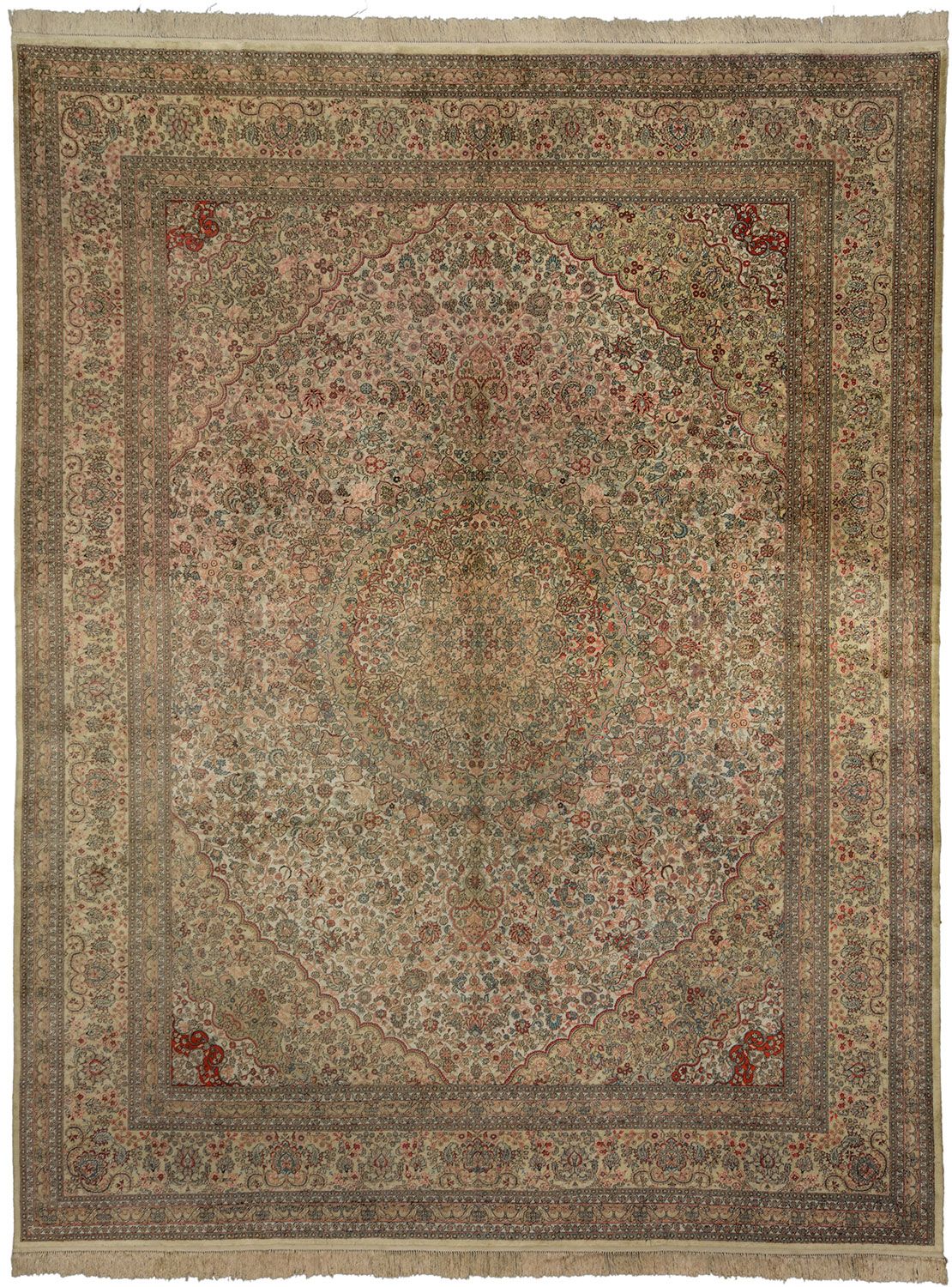Qom Oriental Rug 370 × 275 cm, silk, hand-knotted