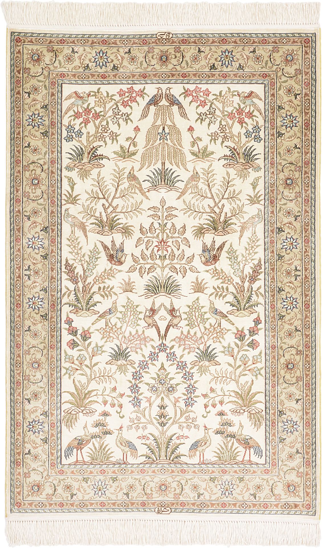 Qom Oriental Rug 123 × 79 cm, silk, hand-knotted
