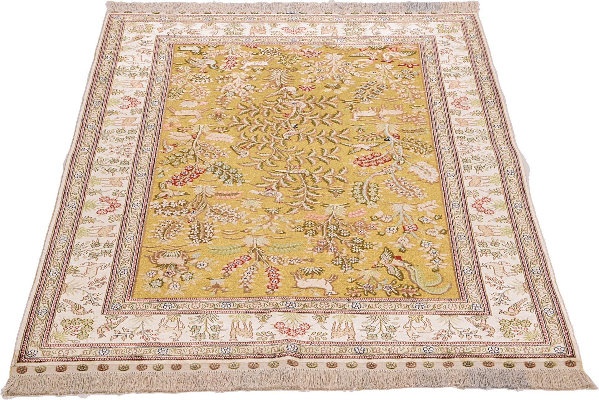 Hereke Oriental Rug 186 × 126 cm, silk, hand-knotted — view 3