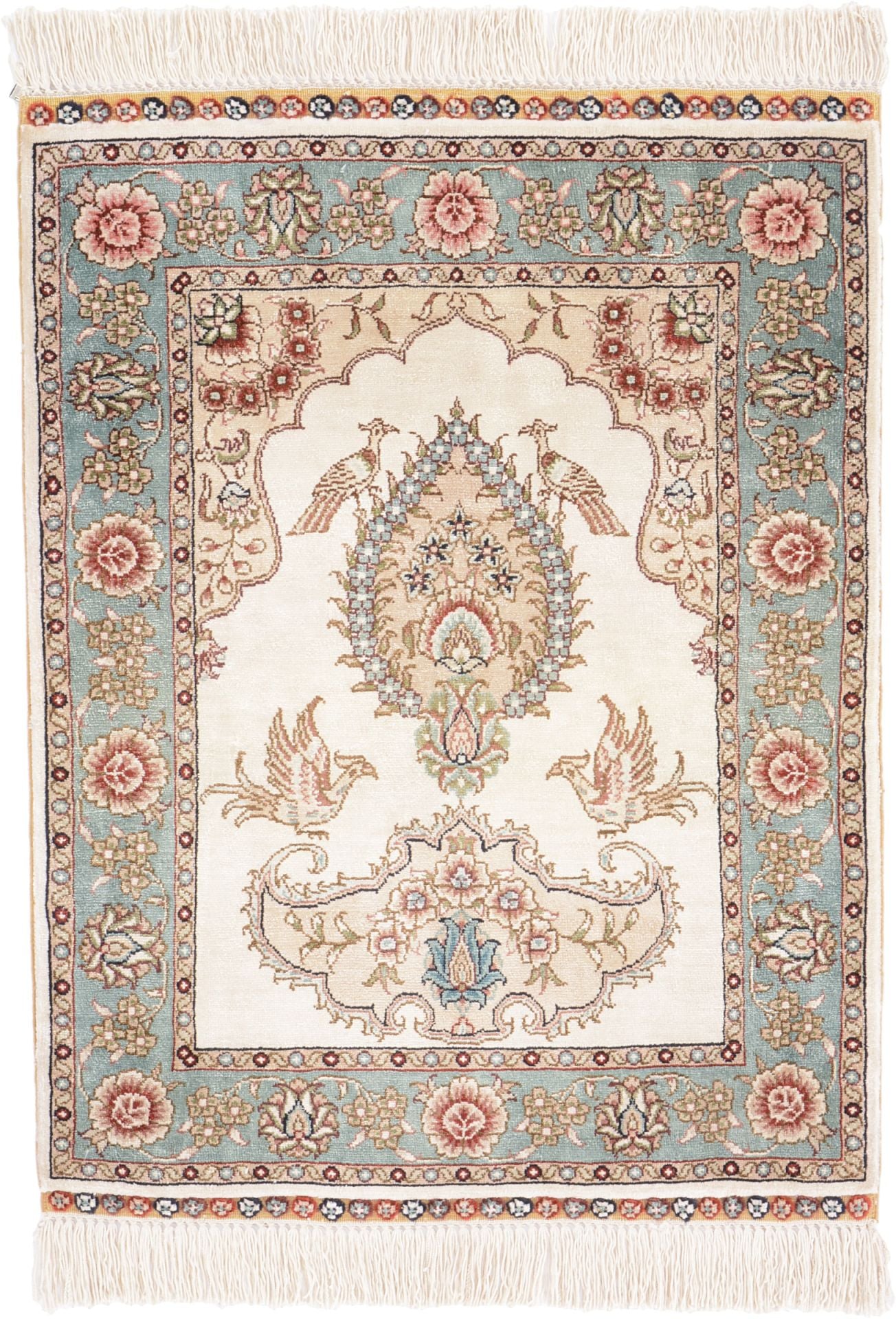 Hereke Oriental Rug 61 × 46 cm, silk, hand-knotted