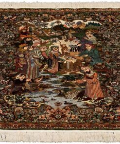 Hereke Oriental Rug 92 × 62 cm, silk, hand-knotted — view 2