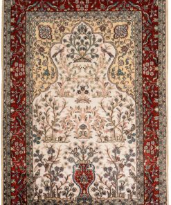 Hereke Oriental Rug 93 × 63 cm, silk, hand-knotted
