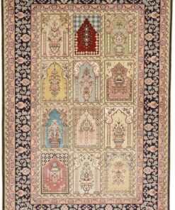 Hereke Oriental Rug 124 × 80 cm, silk, hand-knotted