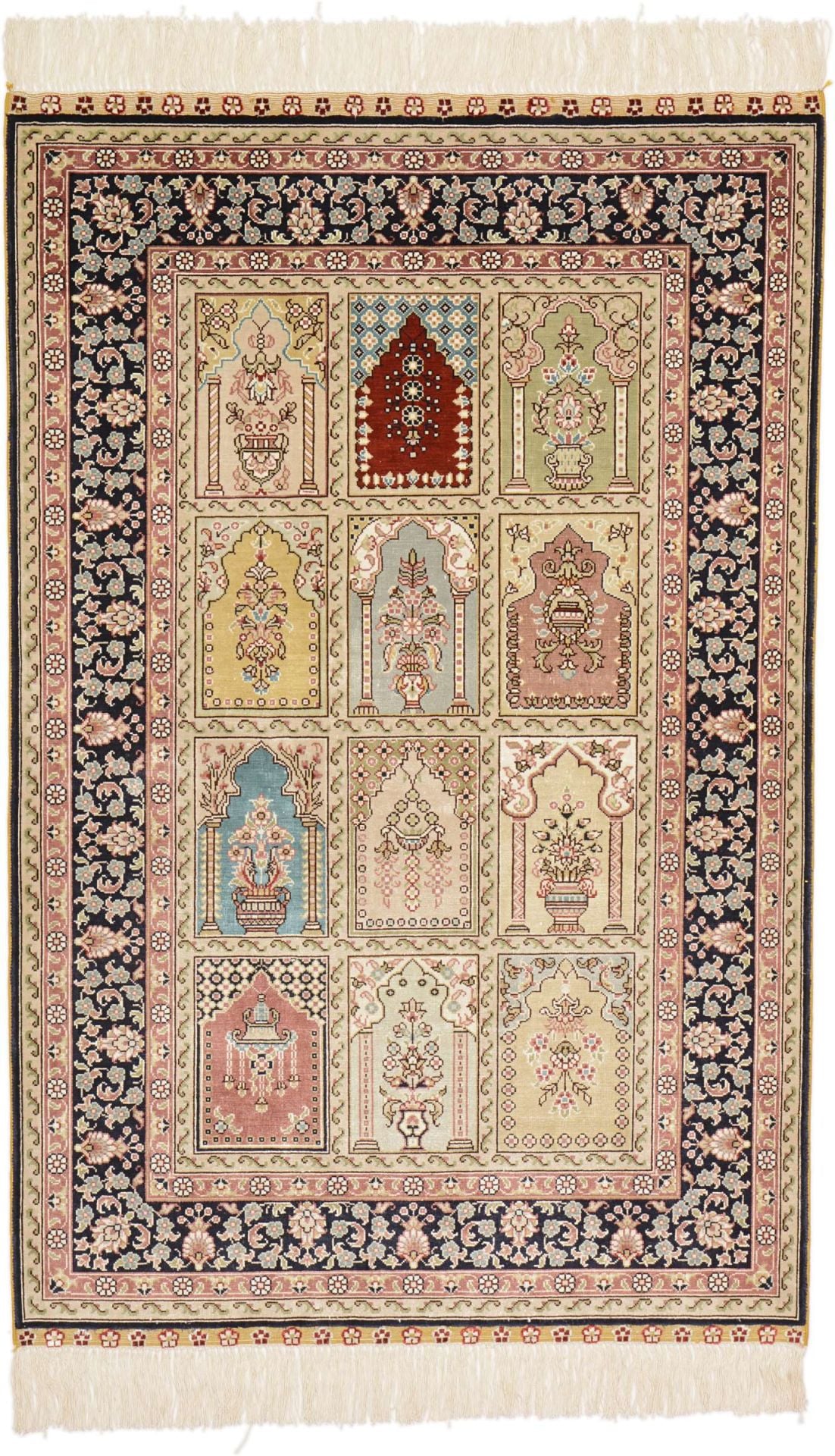Hereke Oriental Rug 124 × 80 cm, silk, hand-knotted