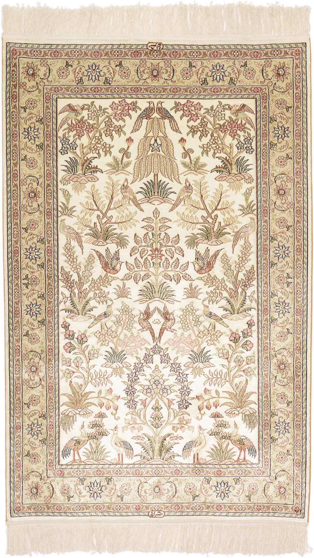 Hereke Oriental Rug 125 × 80 cm, silk, hand-knotted