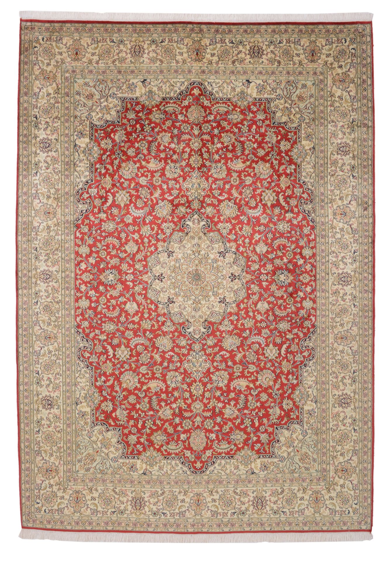 Kashmir Oriental Rug 250 × 174 cm, silk, hand-knotted