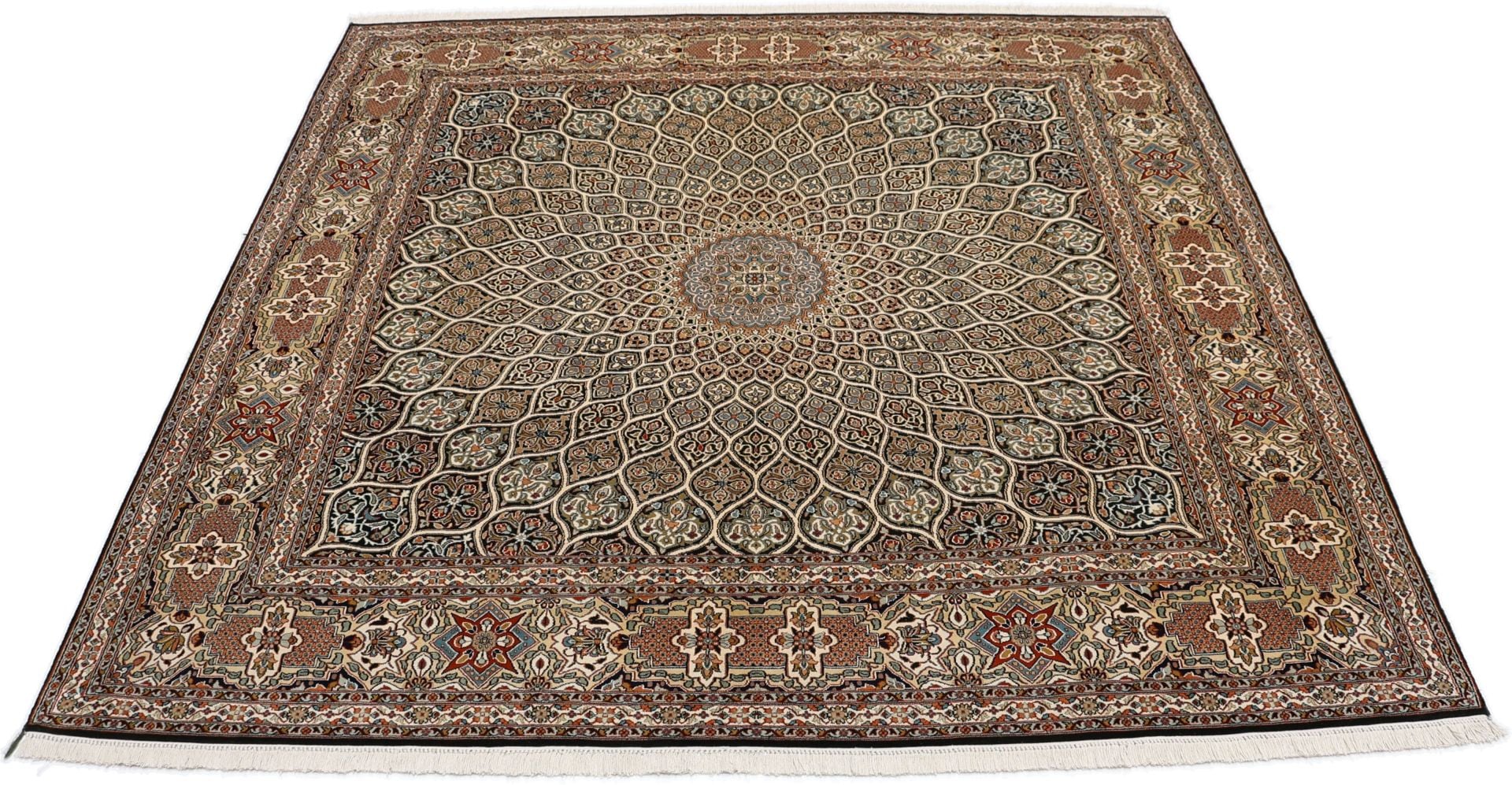 Kashmir Oriental Rug 187 × 183 cm, silk, hand-knotted — view 8