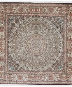 Kashmir Oriental Rug 187 × 183 cm, silk, hand-knotted