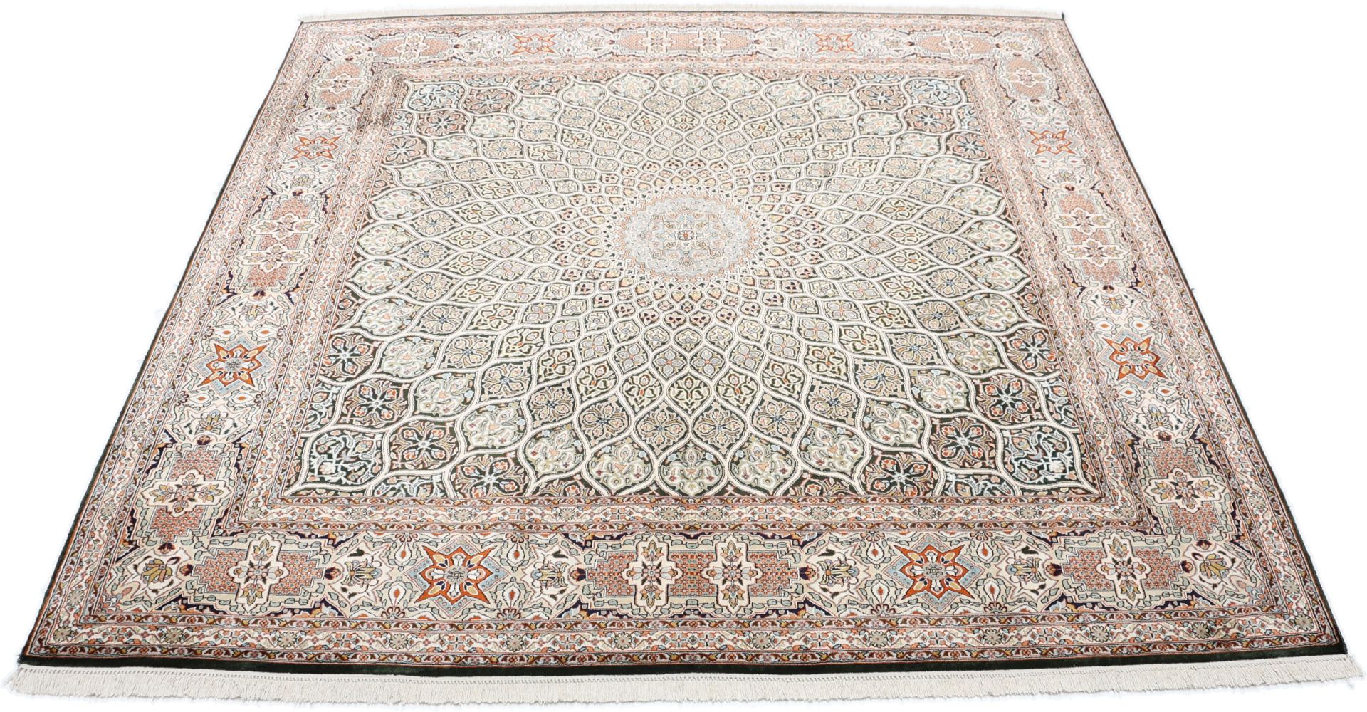 Kashmir Oriental Rug 187 × 183 cm, silk, hand-knotted — view 2