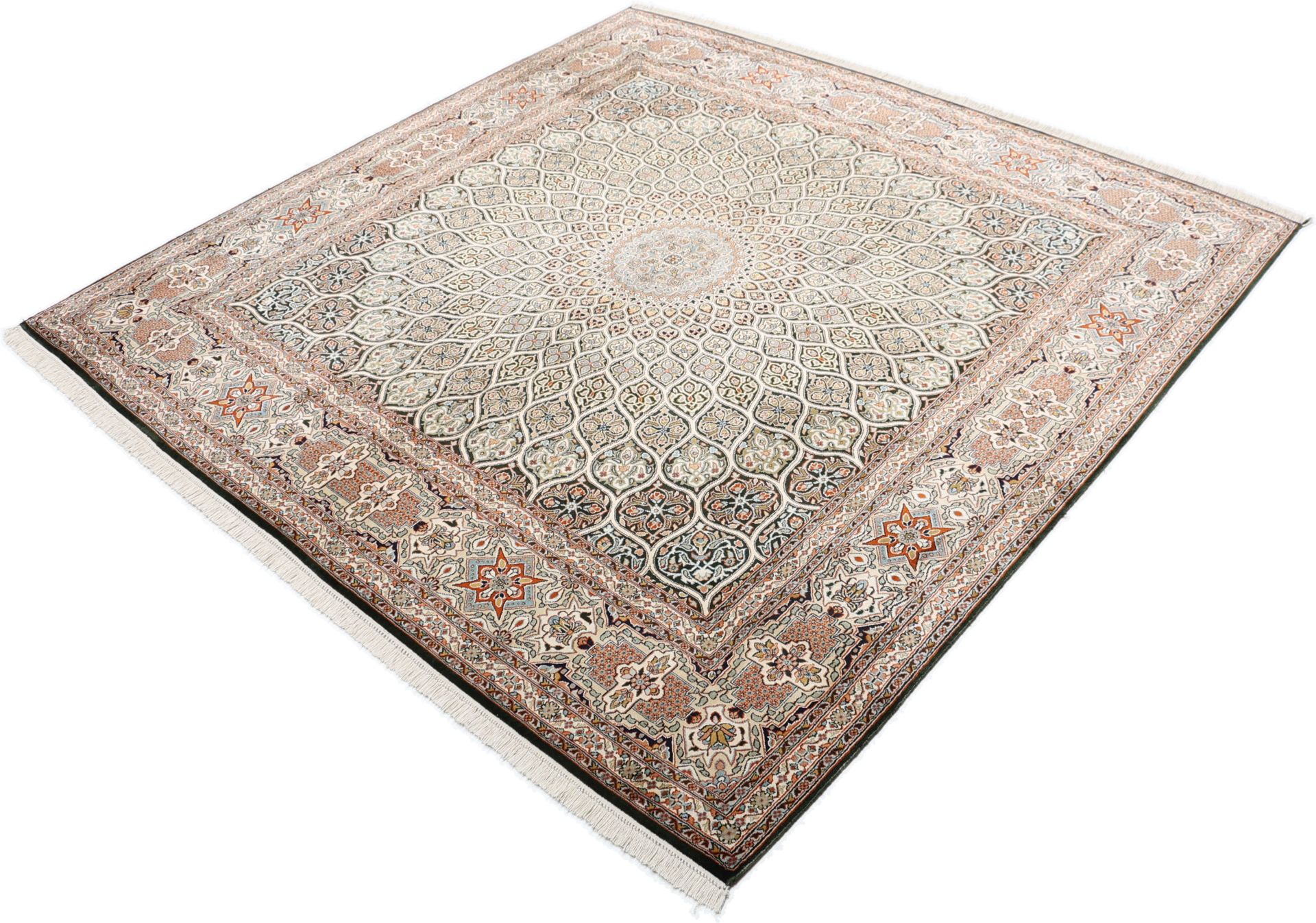 Kashmir Oriental Rug 187 × 183 cm, silk, hand-knotted — view 3