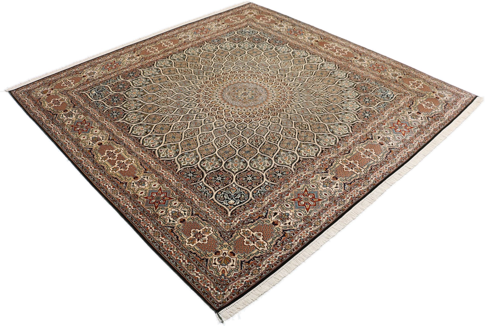 Kashmir Oriental Rug 187 × 183 cm, silk, hand-knotted — view 4
