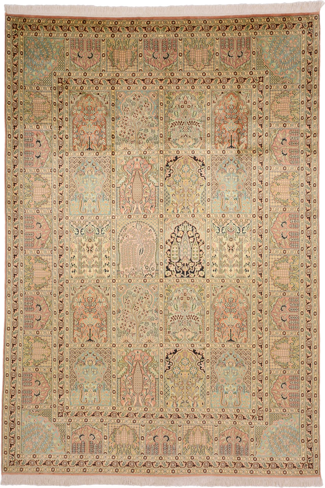 Kashmir Oriental Rug 287 × 198 cm, silk, hand-knotted