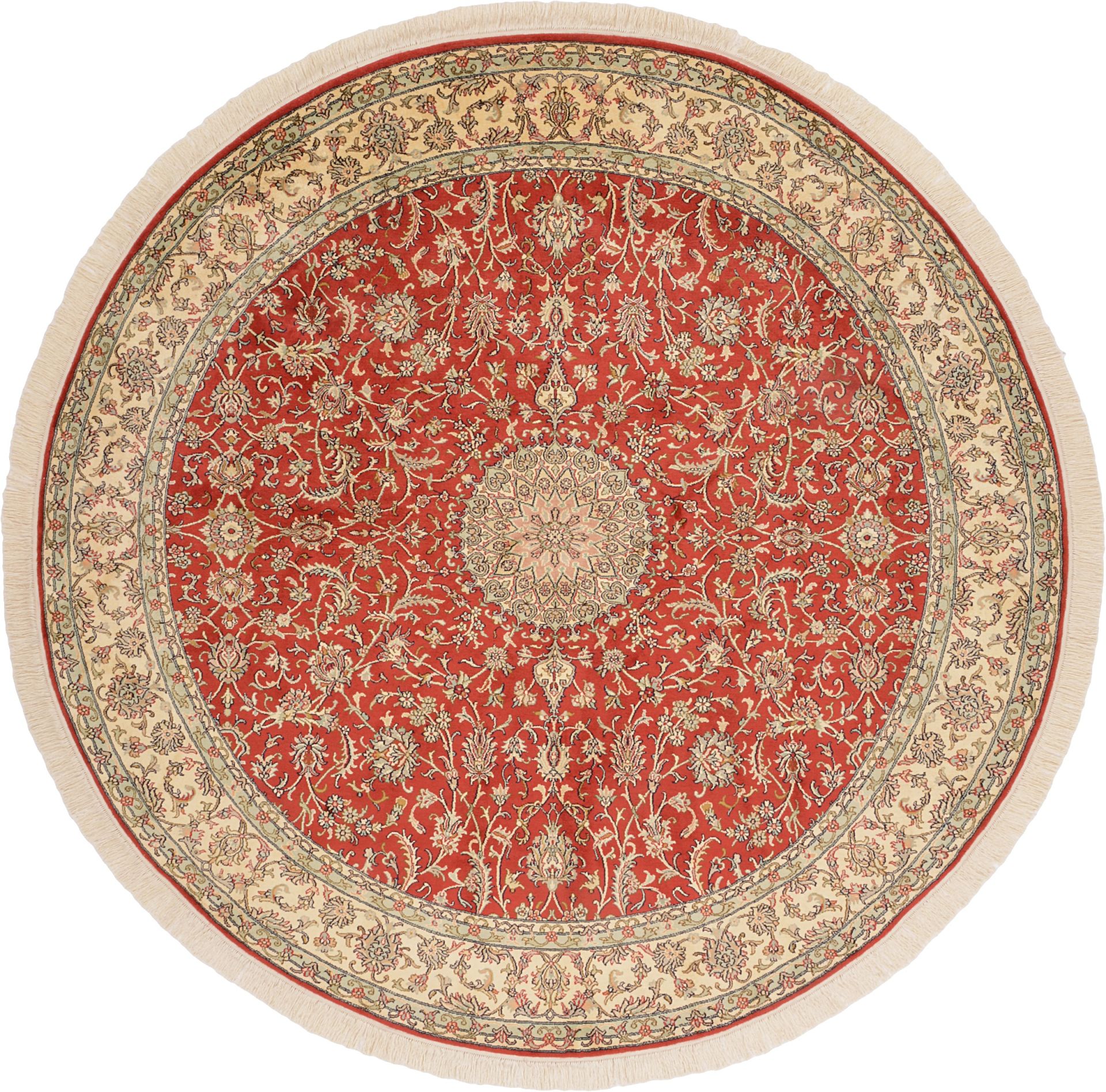 Kashmir Oriental Rug 213 × 213 cm, silk, hand-knotted