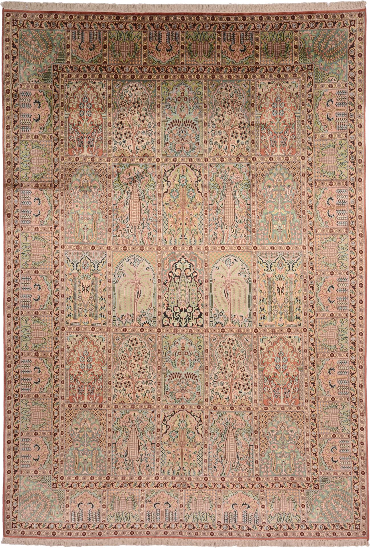 Kashmir Oriental Rug 312 × 214 cm, silk, hand-knotted