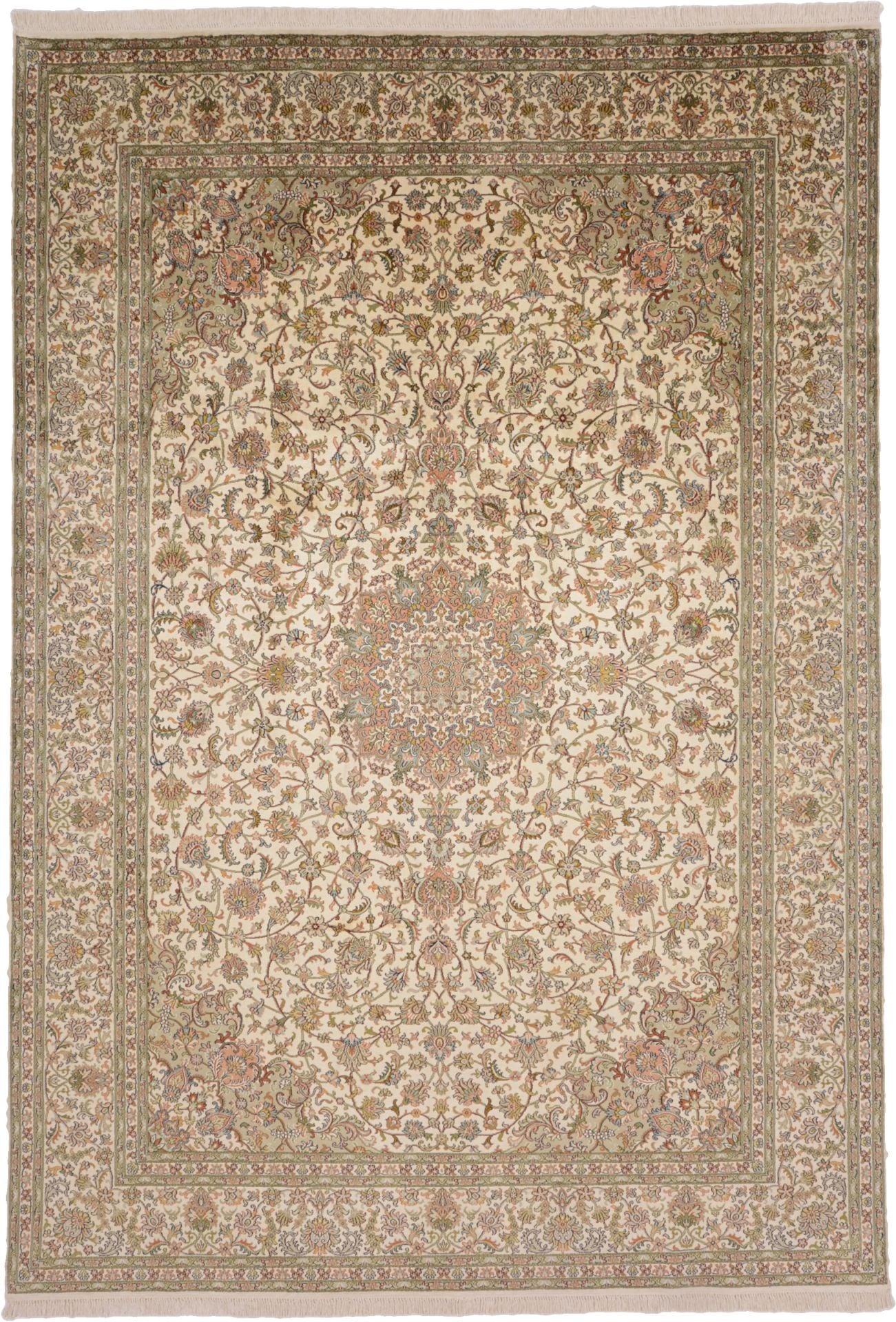 Kashmir Oriental Rug 313 × 217 cm, silk, hand-knotted