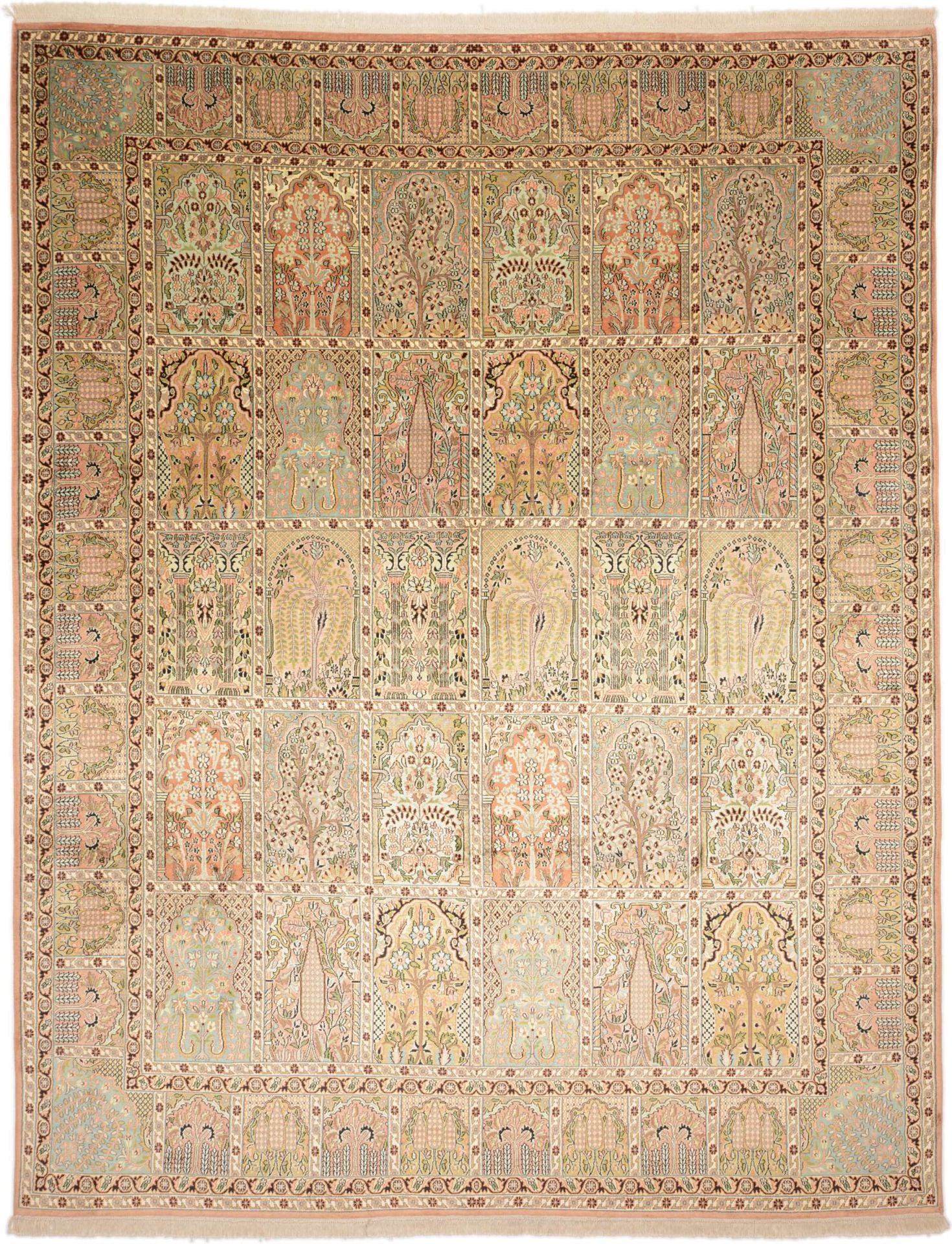 Kashmir Oriental Rug 311 × 244 cm, silk, hand-knotted