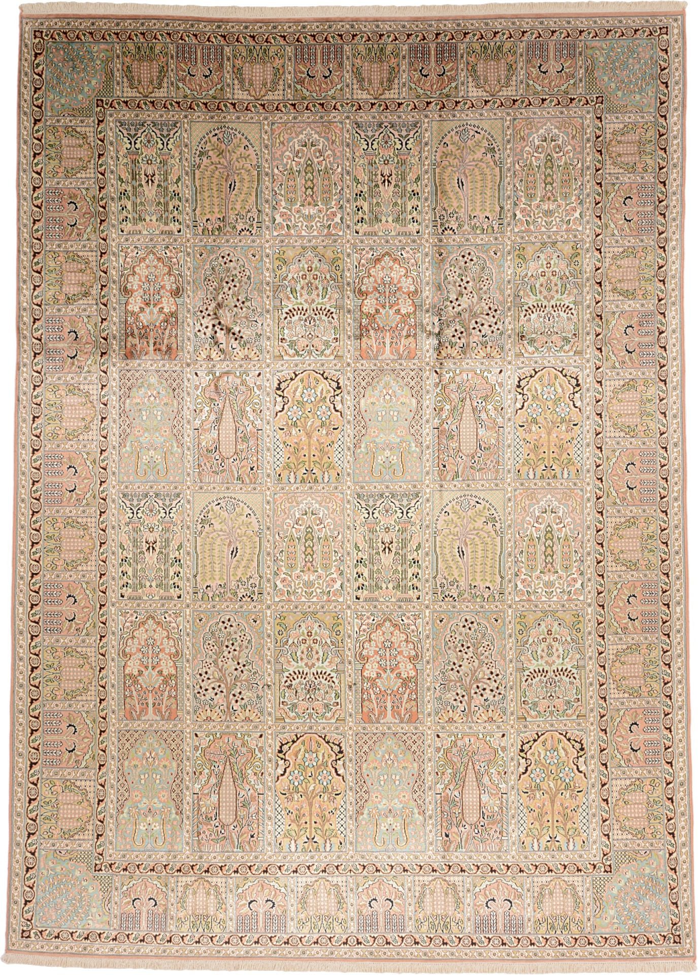 Kashmir Oriental Rug 340 × 243 cm, silk, hand-knotted