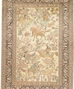 Kashmir Oriental Rug 207 × 143 cm, silk, hand-knotted