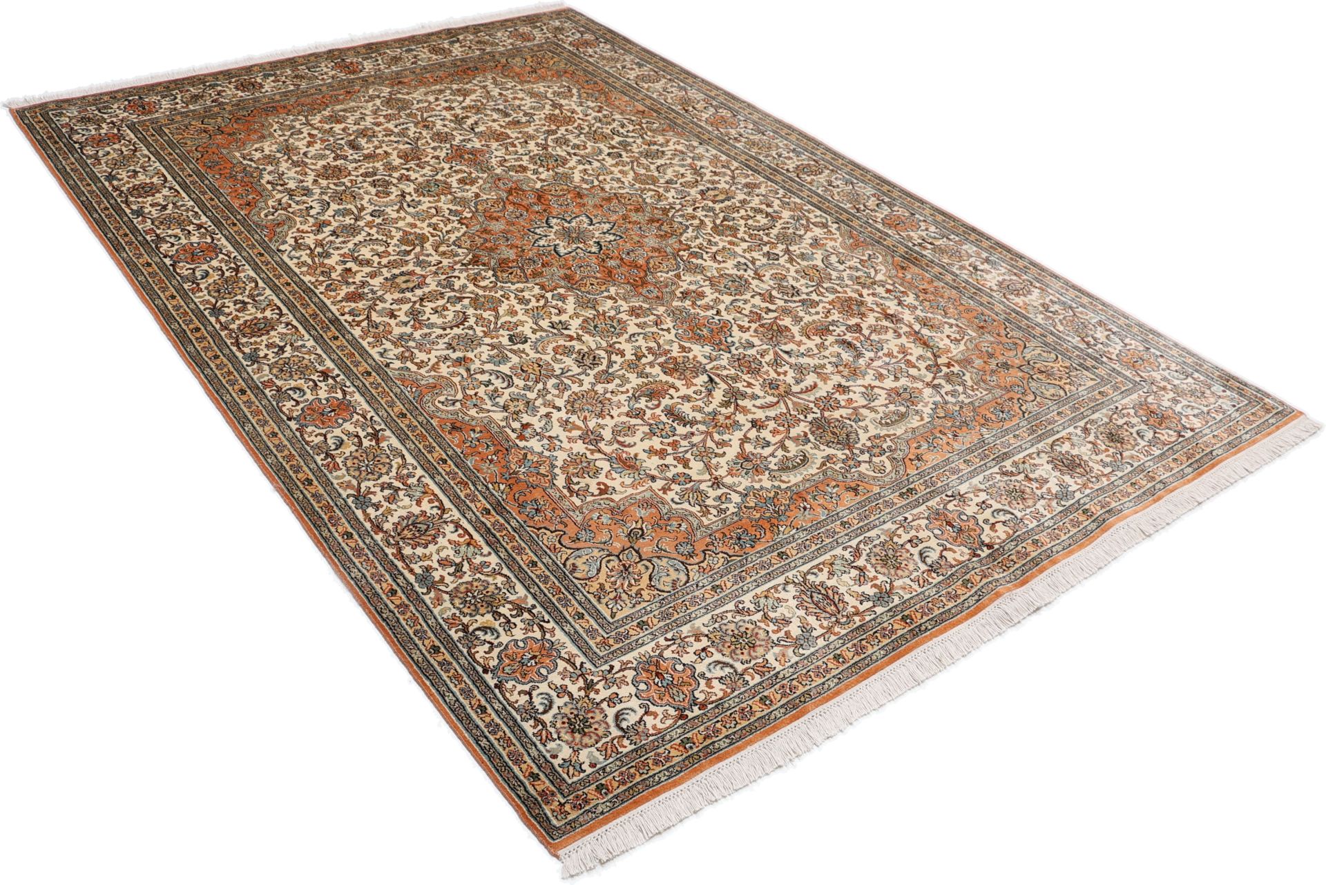 Kashmir Oriental Rug 254 × 169 cm, silk, hand-knotted — view 4
