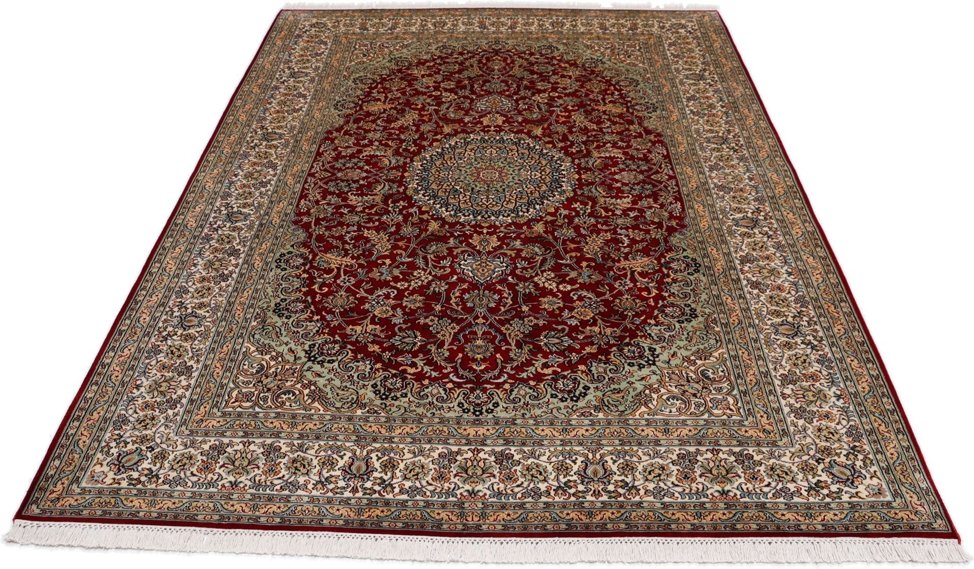 Kashmir Oriental Rug 249 × 173 cm, silk, hand-knotted — view 7