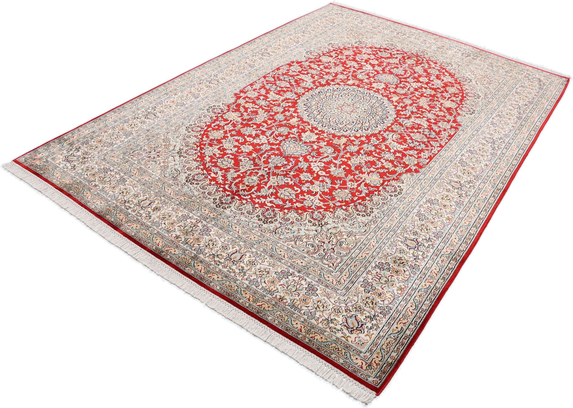 Kashmir Oriental Rug 249 × 173 cm, silk, hand-knotted — view 3