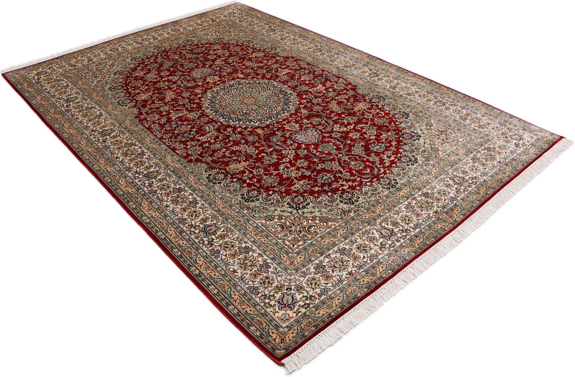 Kashmir Oriental Rug 249 × 173 cm, silk, hand-knotted — view 4