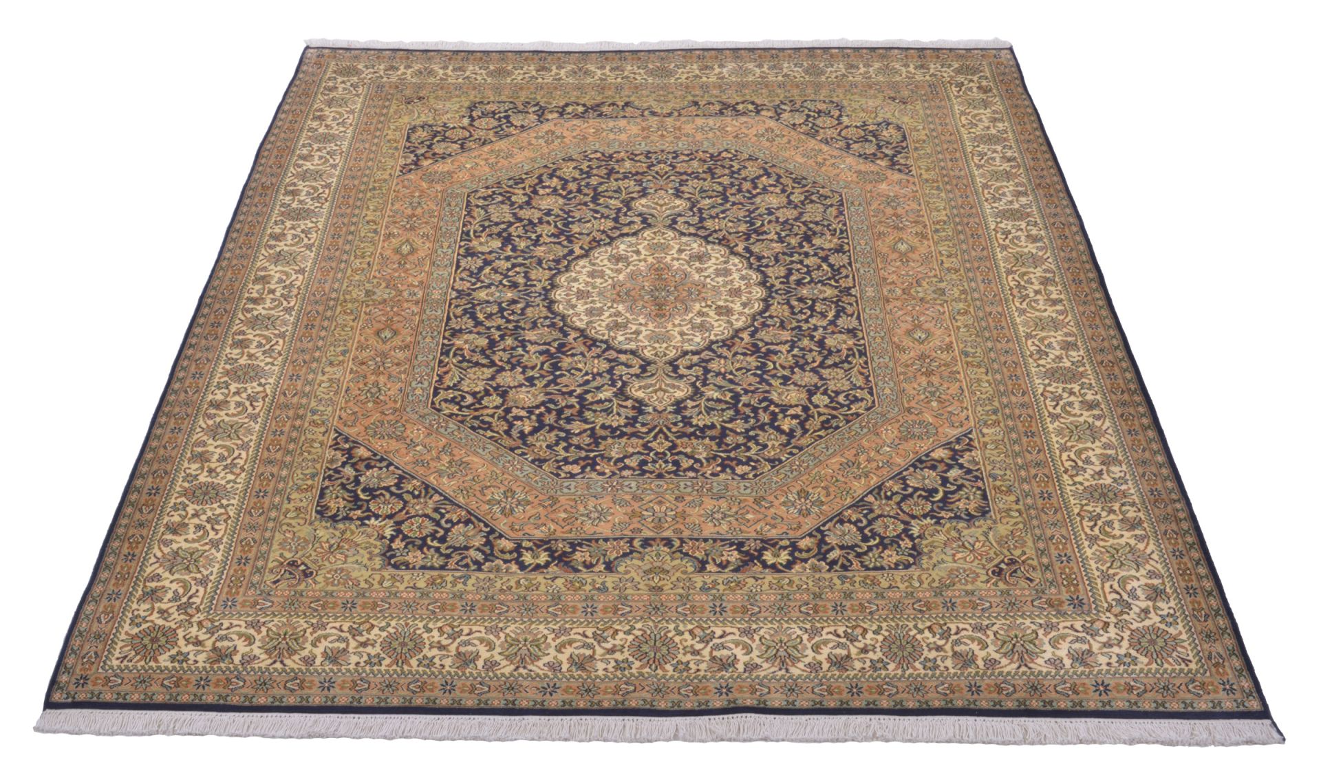 Kashmir Oriental Rug 251 × 173 cm, silk, hand-knotted — view 2