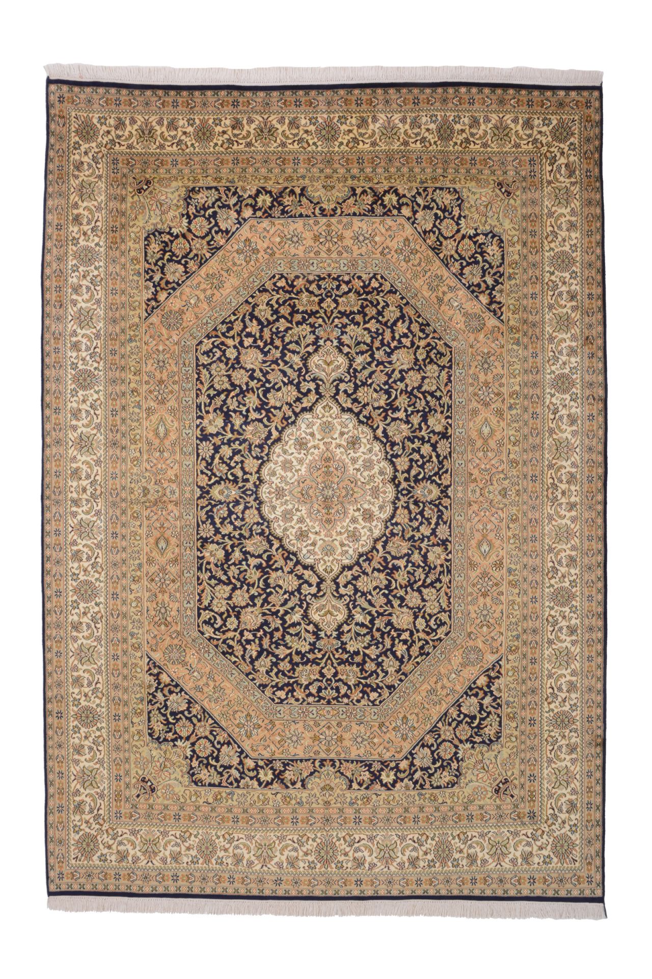 Kashmir Oriental Rug 251 × 173 cm, silk, hand-knotted