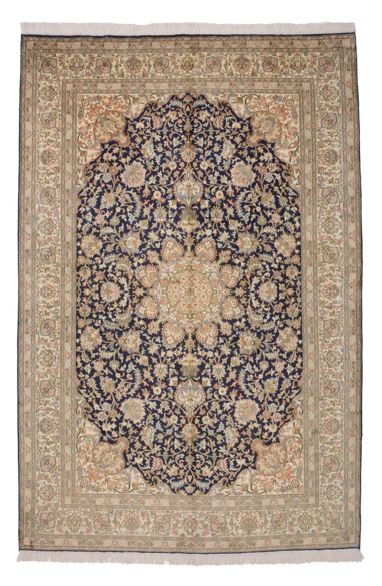 Kashmir Oriental Rug 260 × 174 cm, silk, hand-knotted