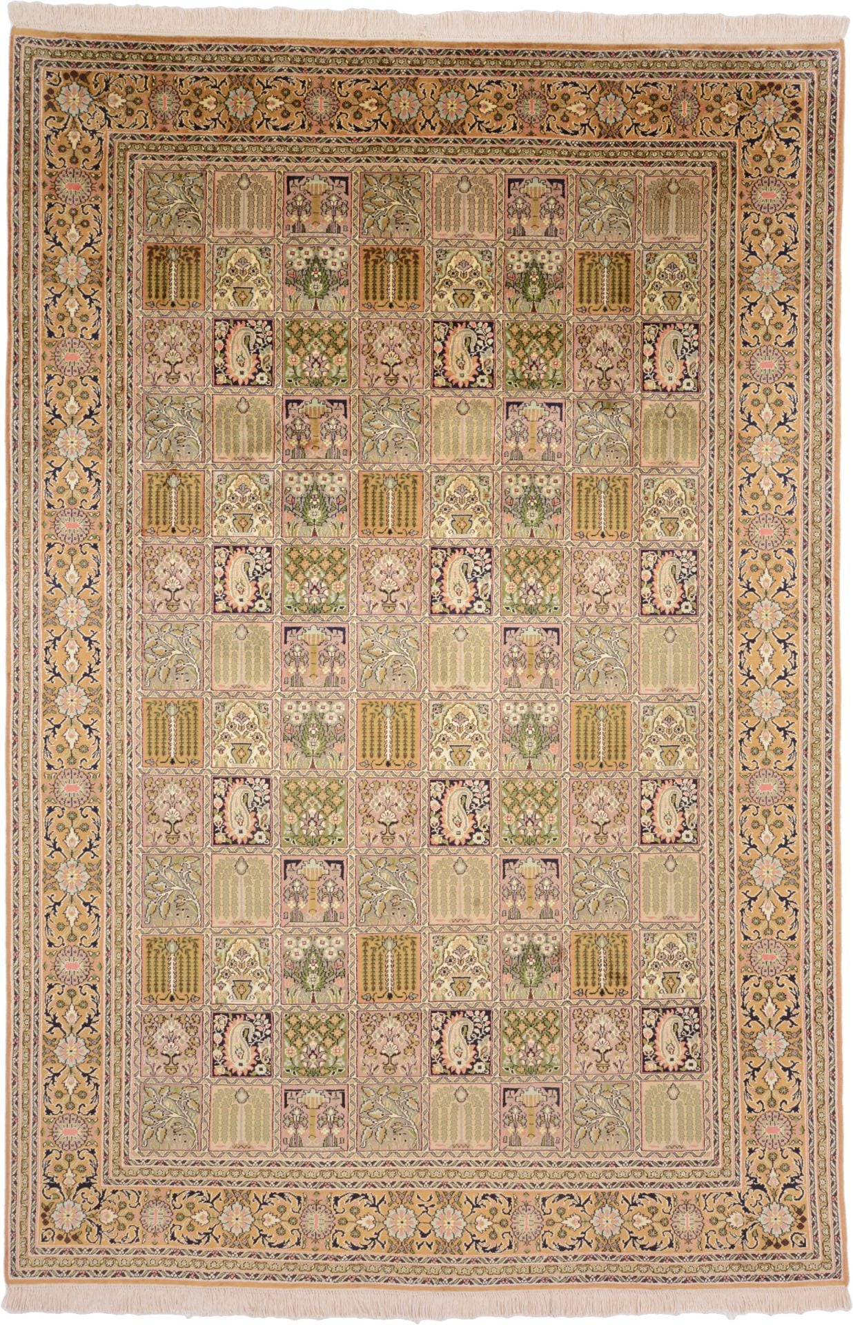 Kashmir Oriental Rug 274 × 183 cm, silk, hand-knotted